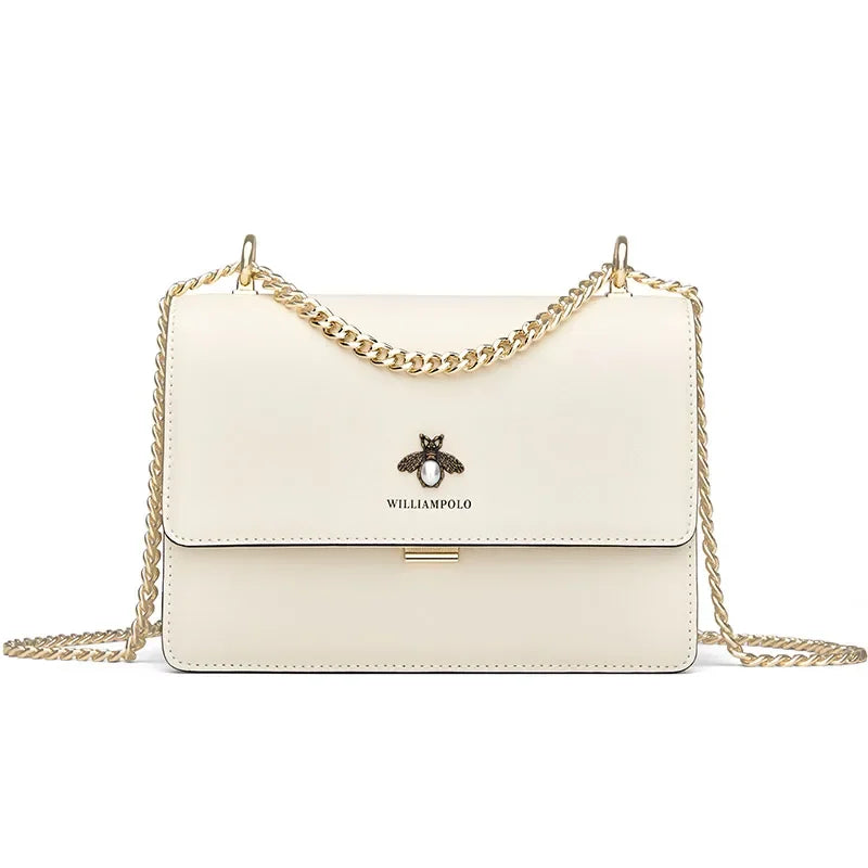 Chain Shoulder Women's  Crossbody Leather Bag (WILLIAMPOLO)