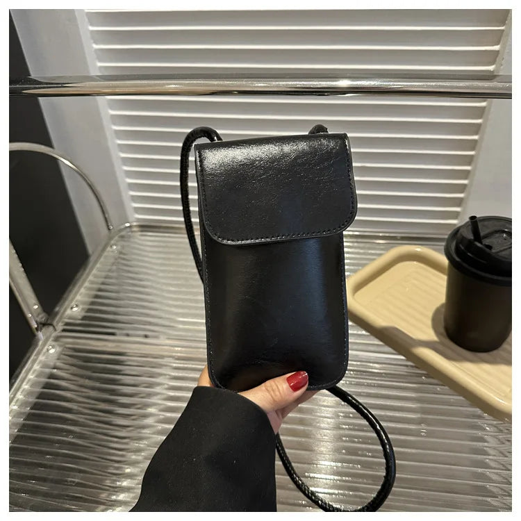 New Fashion Gold Silver Glossy Mini Bag Casual Versatile Shoulder Crossbody Bag for Women Outdoor Portable Mobile Phone Bag