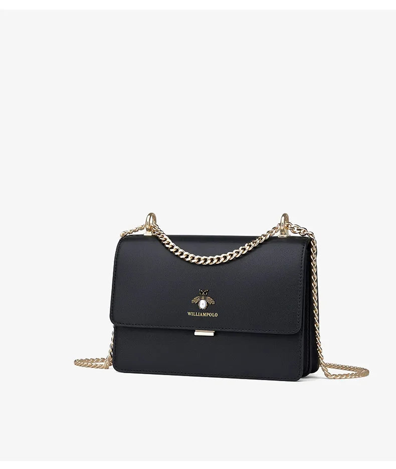 Chain Shoulder Women's  Crossbody Leather Bag (WILLIAMPOLO)