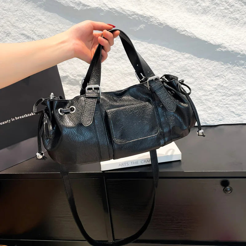 PU Leather Handbag Fashion Solid Vintage & Classic  Crossbody Bag