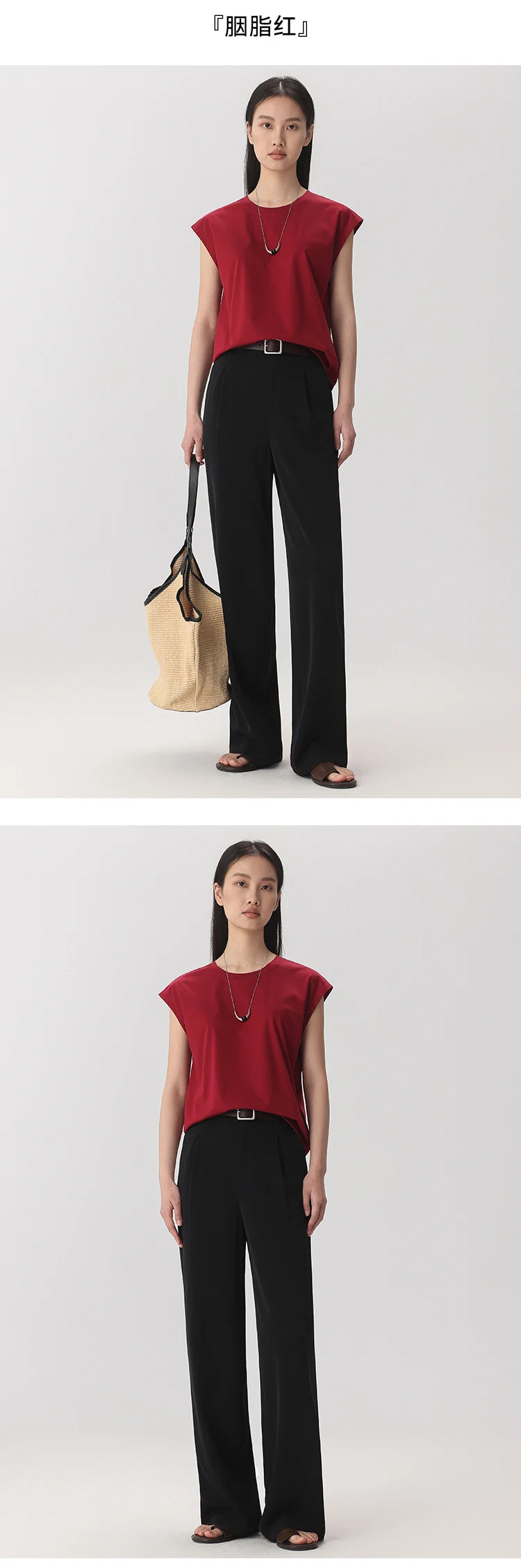 Silk Mercerized Cotton Sleeveless T-shirt Women Tank Top Silky Feeling Summer Cooling Wear O-neck Tee Vest Tops High-end