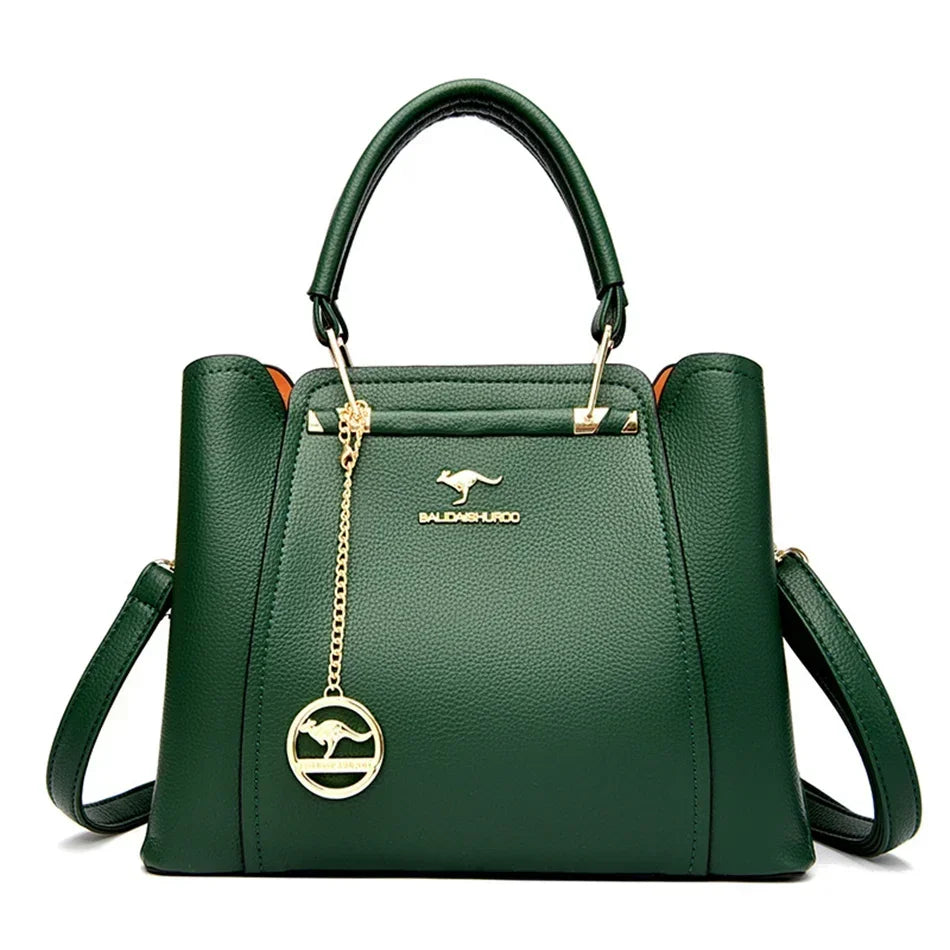 3 Layers Large Capacity Women Tote Bag Soft Leather Luxury Handbags Women Bags Designer Solid Color Crossbody Bag Hand Bags 2025