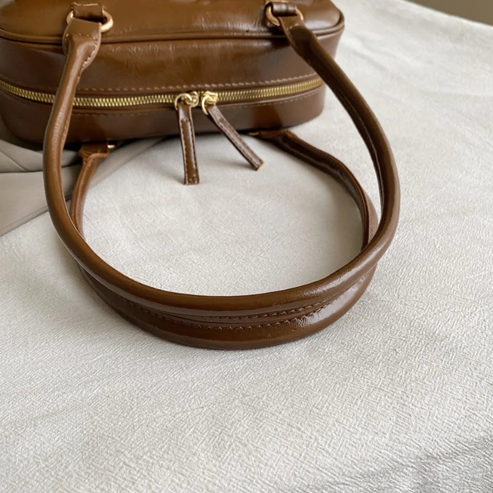 Vintage/Business Shoulder Pu Leather 2 Pocket Chic Female Underarm Bag