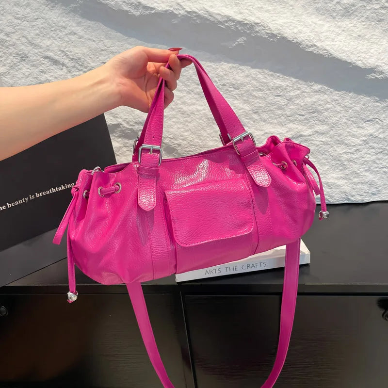 PU Leather Handbag Fashion Solid Vintage & Classic  Crossbody Bag