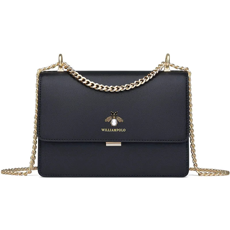 Chain Shoulder Women's  Crossbody Leather Bag (WILLIAMPOLO)
