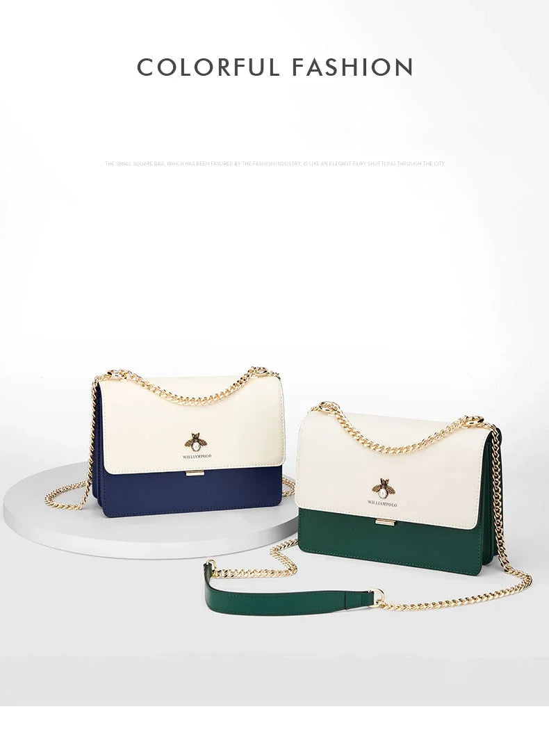 Chain Shoulder Women's  Crossbody Leather Bag (WILLIAMPOLO)