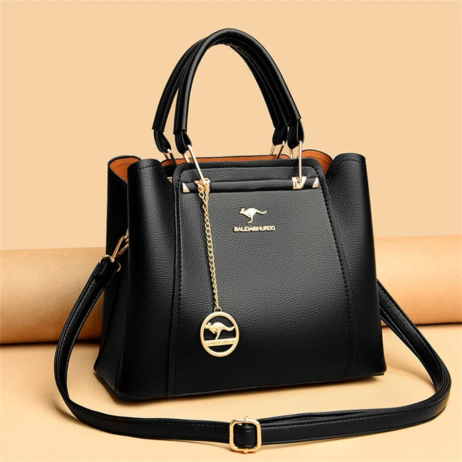 3 Layers Large Capacity Women Tote Bag Soft Leather Luxury Handbags Women Bags Designer Solid Color Crossbody Bag Hand Bags 2025