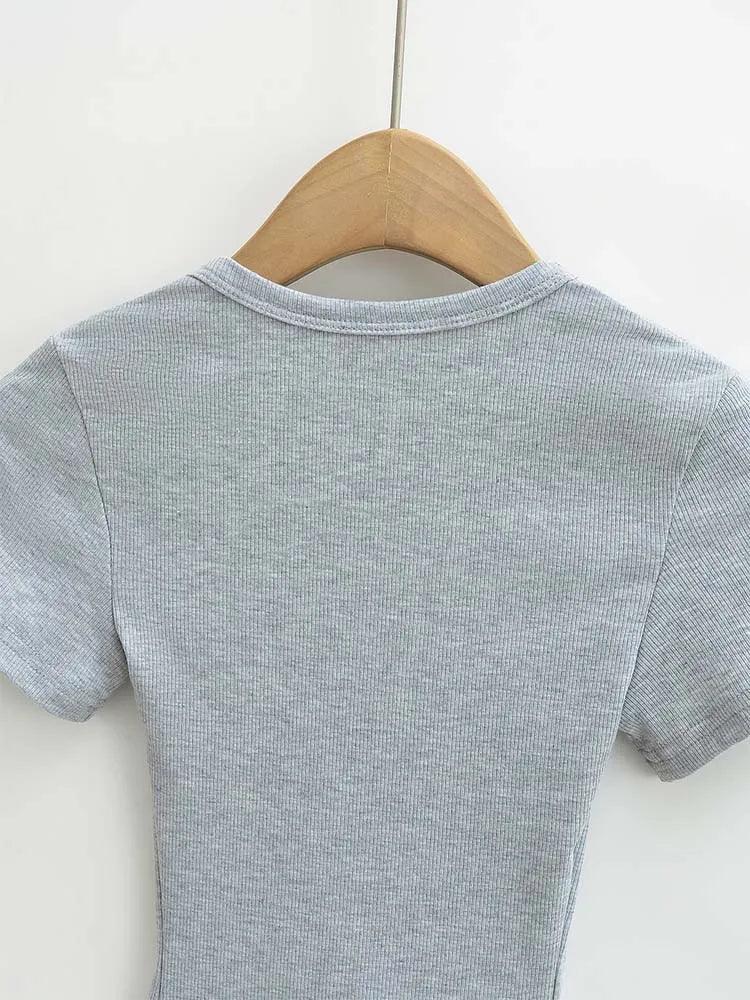 Square Neck High Crop Top