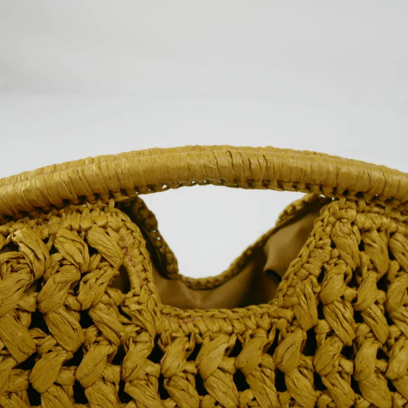 Woven Banquet Handbag Summer Bohemian Seaside Vacation Beach Bag Fashionable Advanced Clip Crossbody Bag Brand Women's Woven Bag