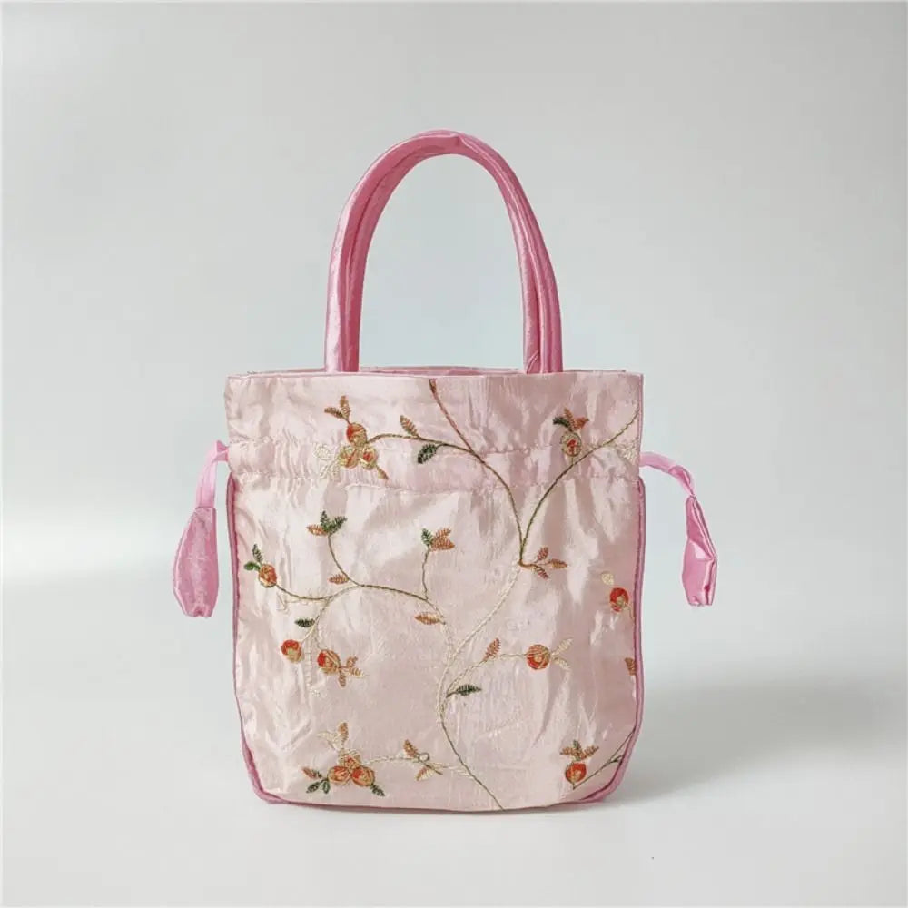 Embroidered Flower Handbags Ethnic Style Cosmetic Handbag Purse Top Handle National Style Purse Women