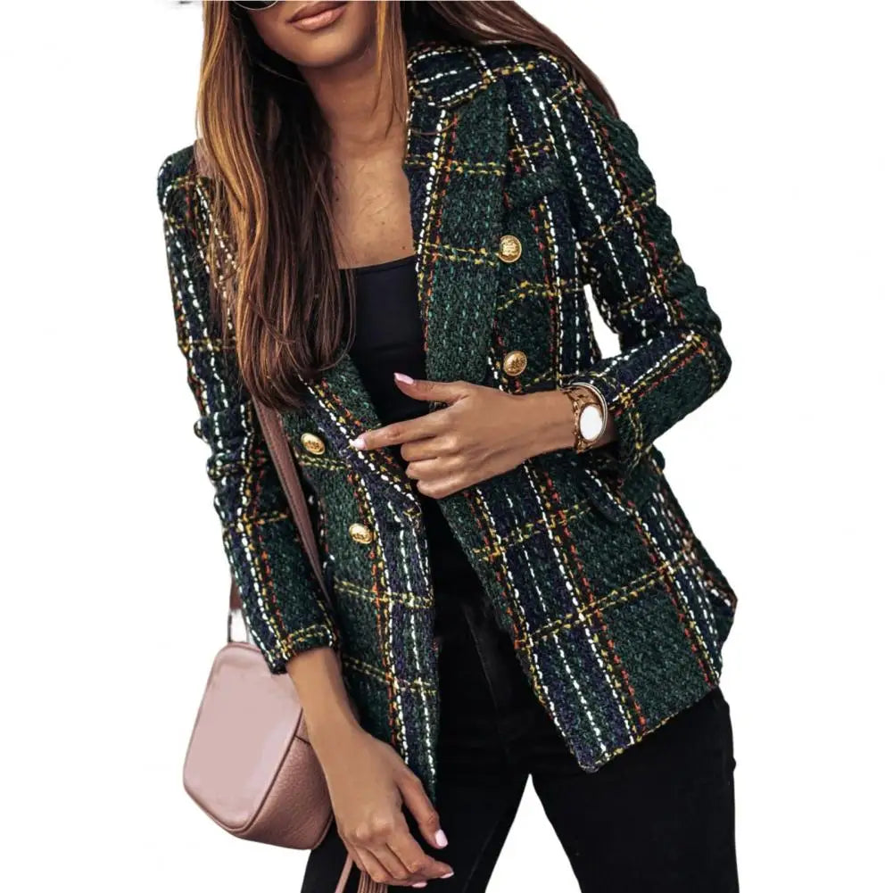 Premium Double-Breasted Tweed Blazer*