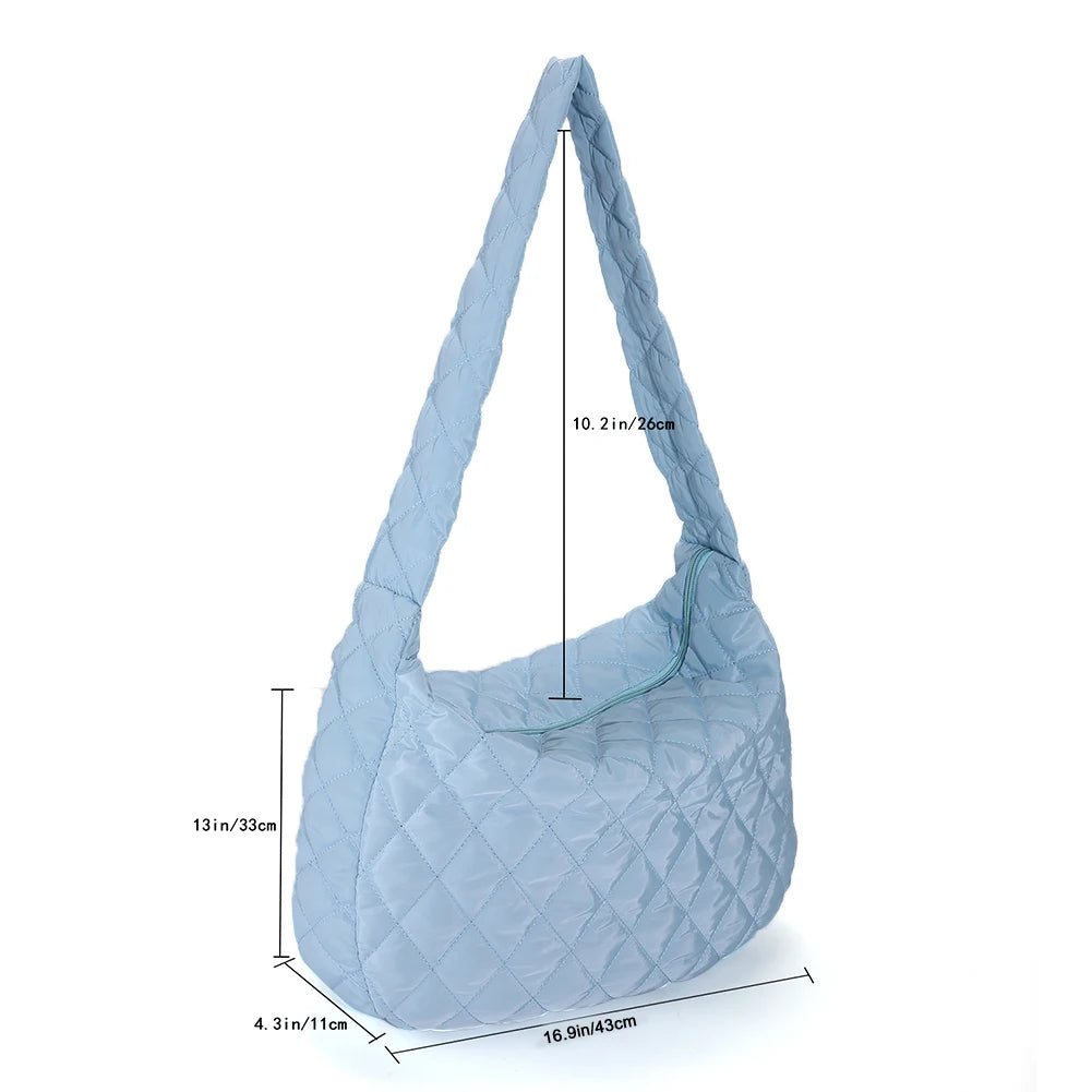 Fashion Women Winter Handbag Shoulder Bag Large Capacity Space Pad Cotton Crossbody Bag Tote Bags Ladies Quilted Shopper Bag