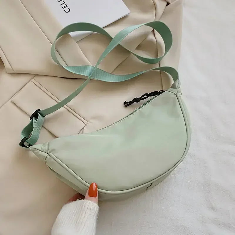 Simple Design Women's Messenger Bag Fashion Ladies Nylon Hobos Small Shoulder Bags Vintage Female Girls Purse Cloth Handbags