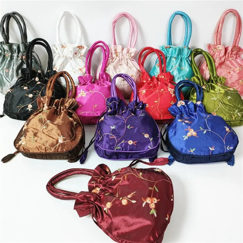 Embroidered Flower Handbags Ethnic Style Cosmetic Handbag Purse Top Handle National Style Purse Women