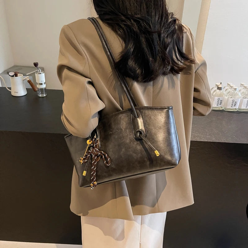 PU Leather Shoulder Bags For Women 2025 Spring Y2K Trend Female Crossbody Bag Lady Handbags And Purses Retro Tote Bag