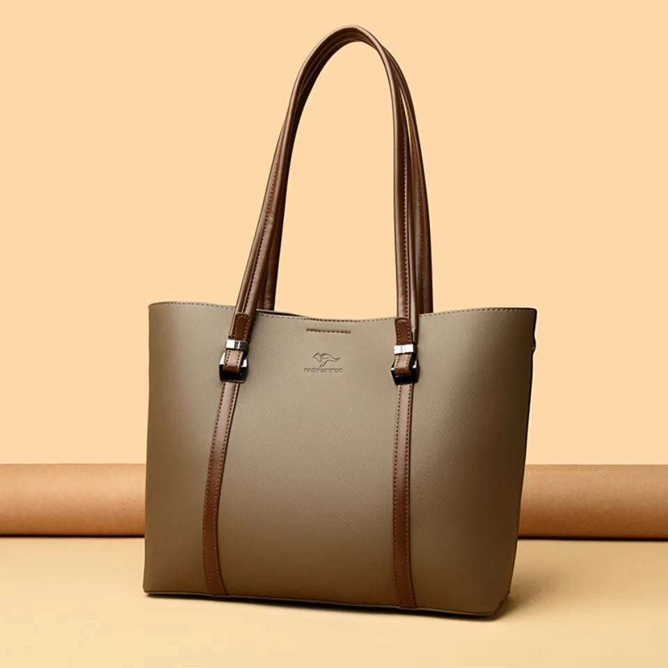 Shopping Bags for Daily Commuting Luxury Shoulder Bags High-End Pu Leather Handbags Caual Tote Hand Bags For Mother Sac New