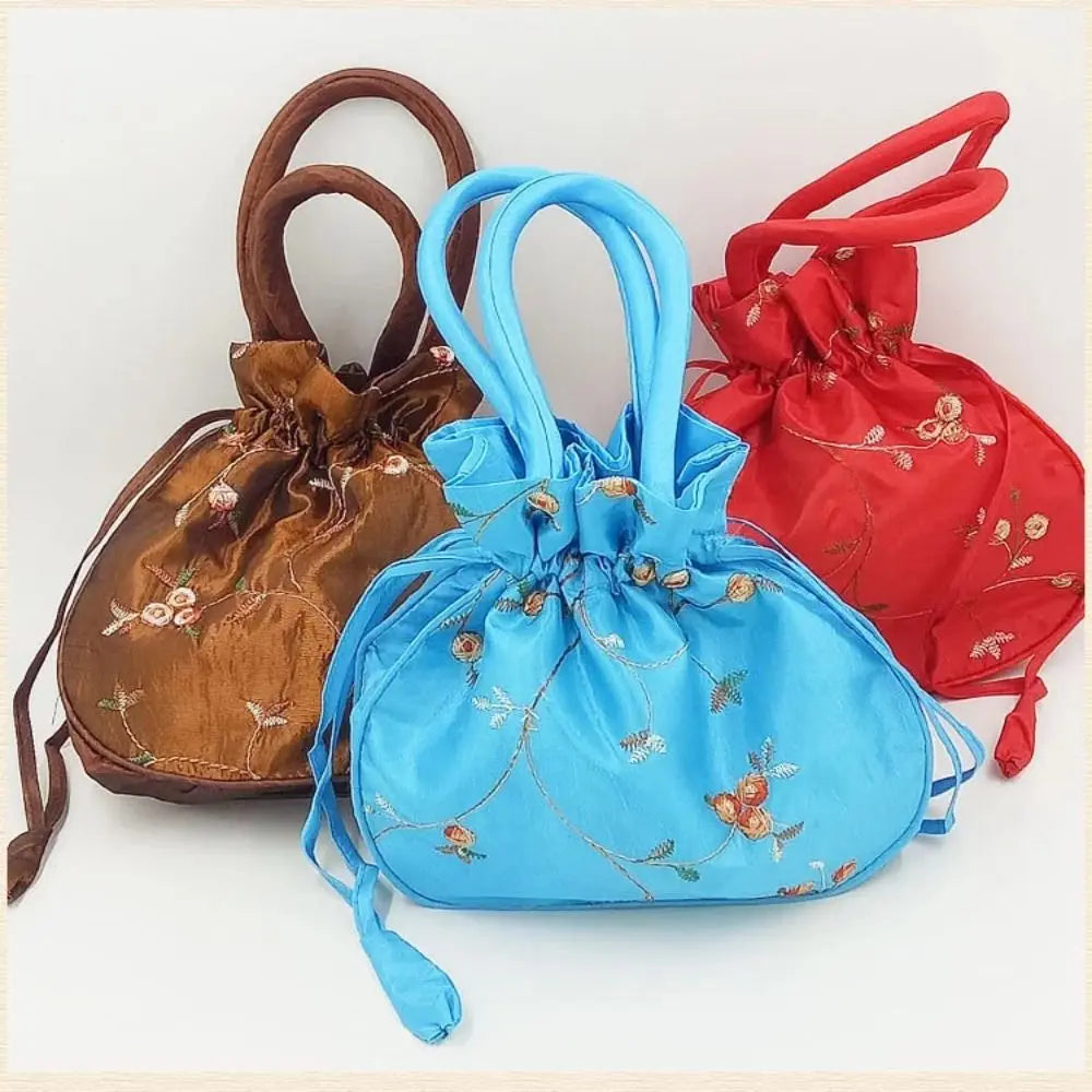 Embroidered Flower Handbags Ethnic Style Cosmetic Handbag Purse Top Handle National Style Purse Women