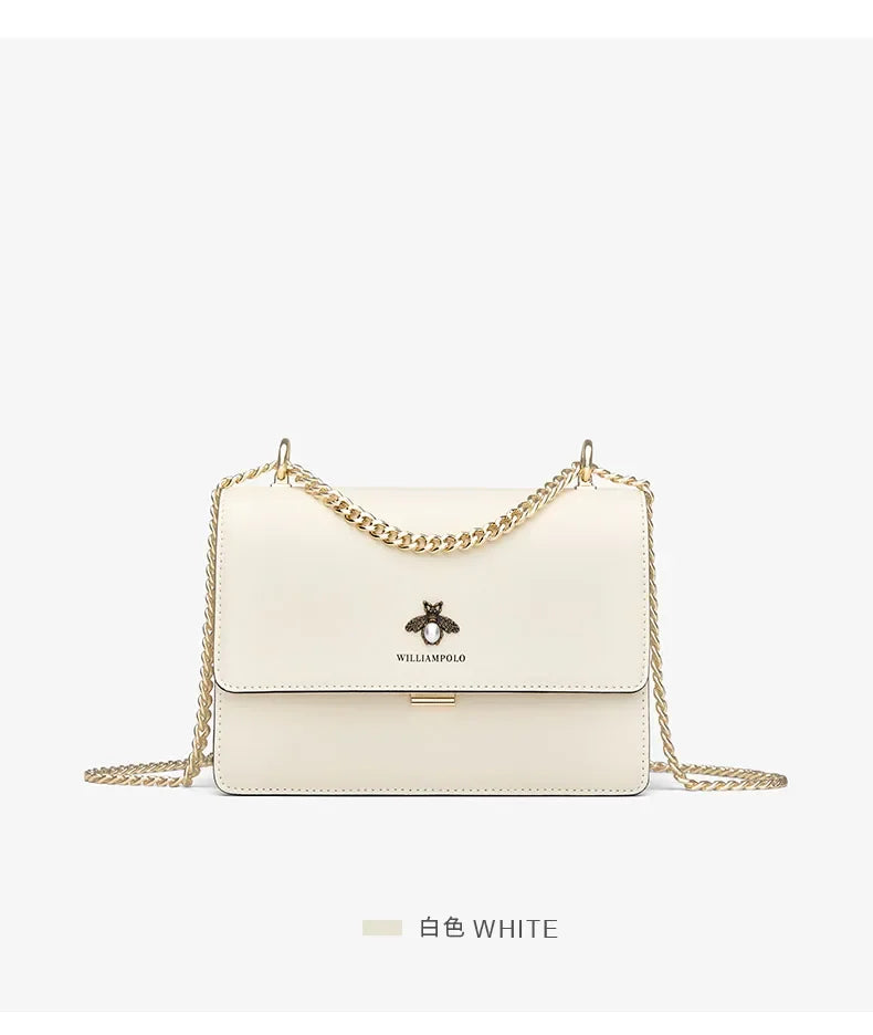 Chain Shoulder Women's  Crossbody Leather Bag (WILLIAMPOLO)