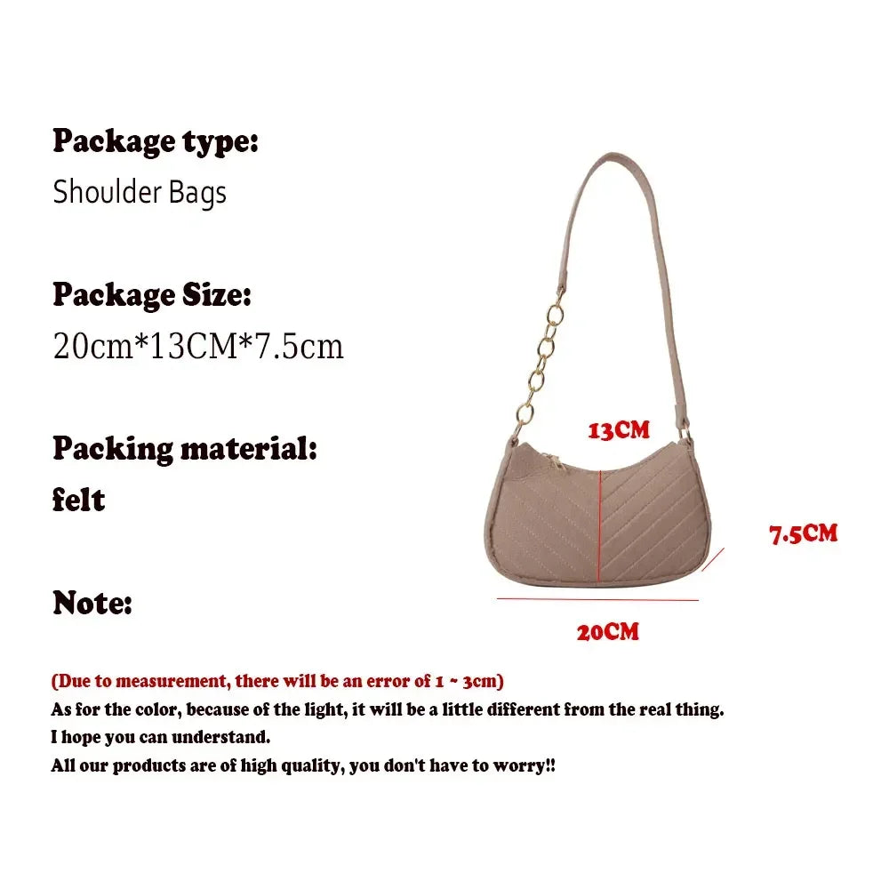 Felt Mini Shoulder Bags for Women Underarm Bags Texture Solid Color Casual Handbags Female Light Crossbody Bags
