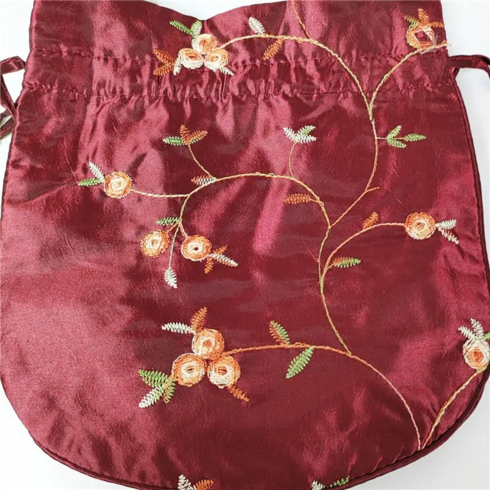 Embroidered Flower Handbags Ethnic Style Cosmetic Handbag Purse Top Handle National Style Purse Women
