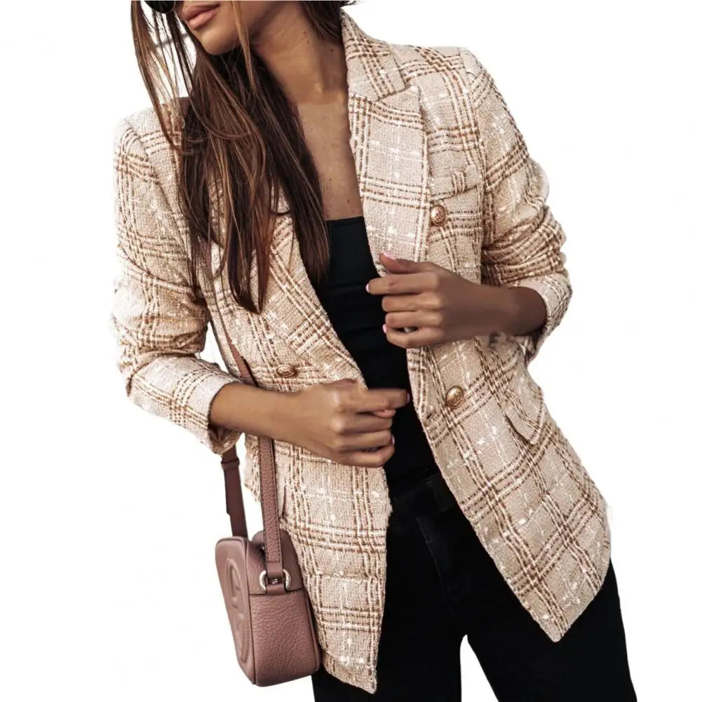 Premium Double-Breasted Tweed Blazer*