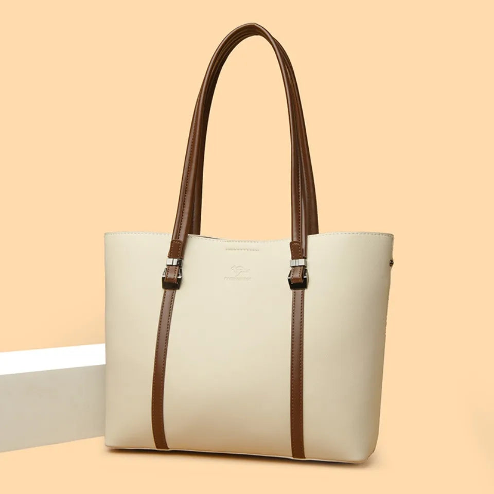 Shopping Bags for Daily Commuting Luxury Shoulder Bags High-End Pu Leather Handbags Caual Tote Hand Bags For Mother Sac New