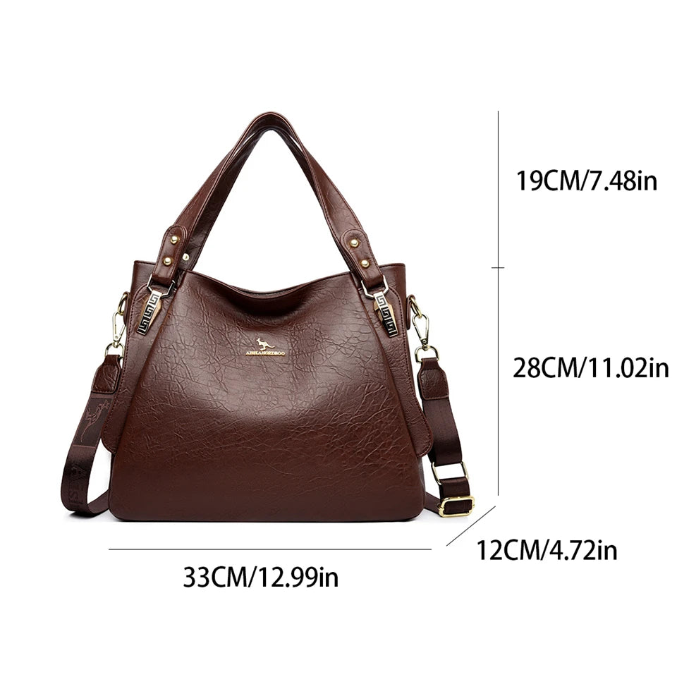 Genuine Soft Leather Shoulder Crossbody Tote Messenger Bag Large Capacity