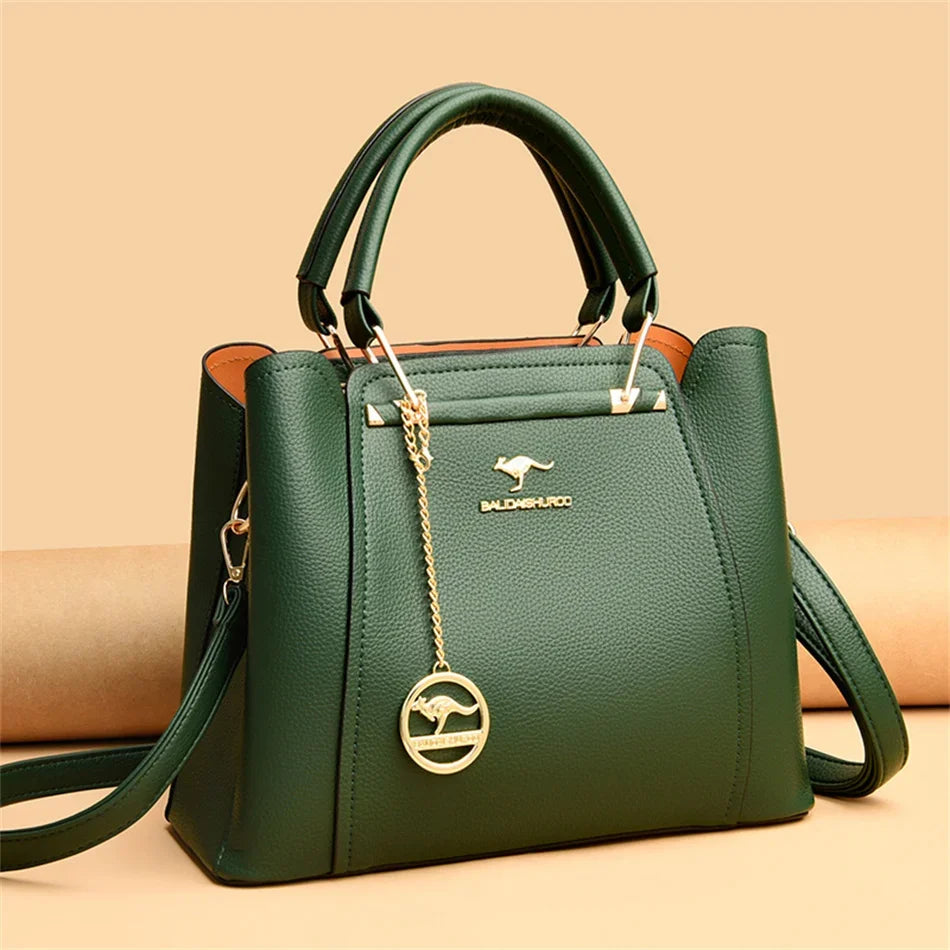 3 Layers Large Capacity Women Tote Bag Soft Leather Luxury Handbags Women Bags Designer Solid Color Crossbody Bag Hand Bags 2025