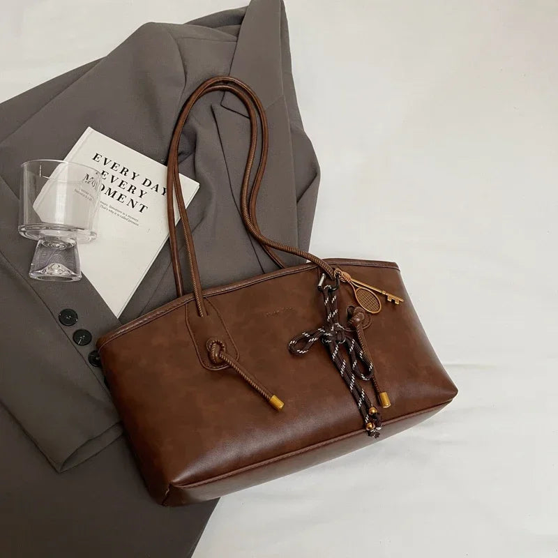 PU Leather Shoulder Bags For Women 2025 Spring Y2K Trend Female Crossbody Bag Lady Handbags And Purses Retro Tote Bag