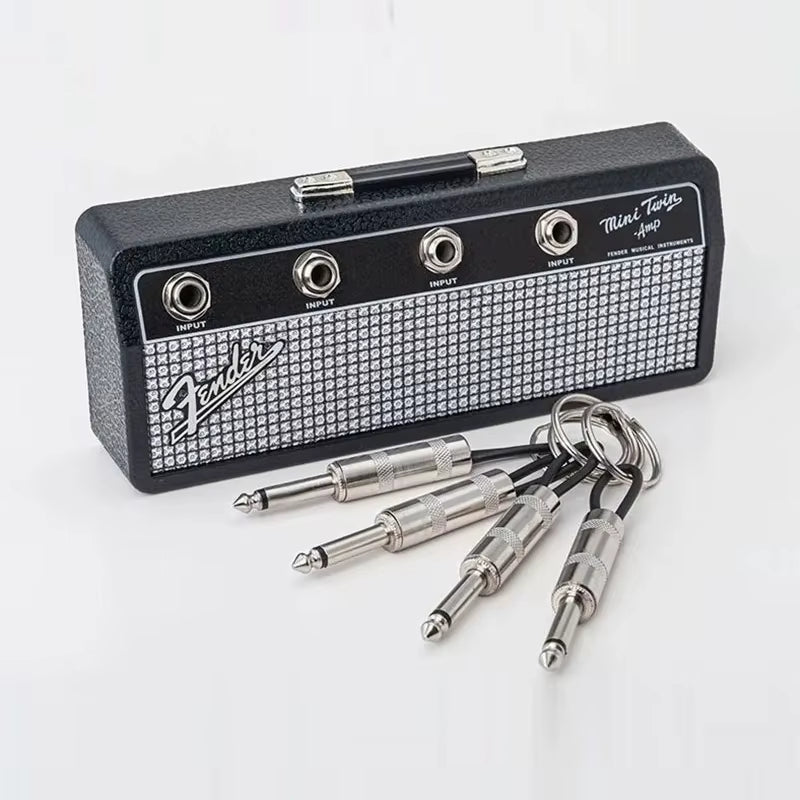 Music Key Storage Frame Fender Guitar Wall Mount Key Ring Holder Vintage Vintage Amp Key Ring Holder Home Decoration Gift 2.0