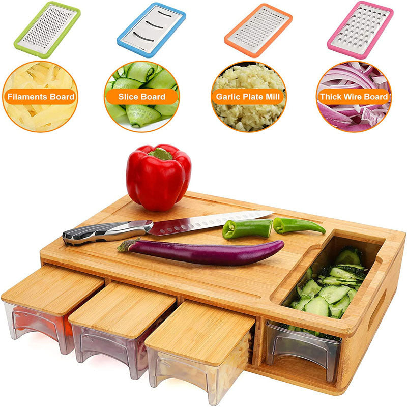 Slice & Store™ Bamboo Cutting Board