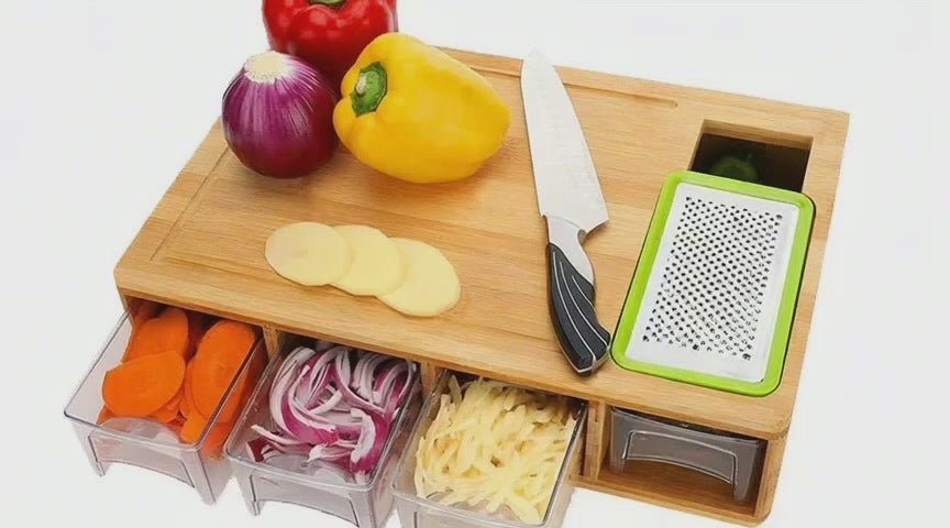 Slice & Store™ Bamboo Cutting Board