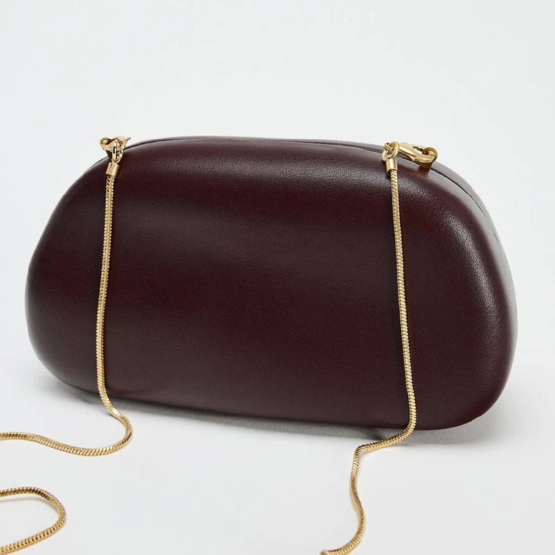 Box Bag Metal Details Crossbody Pu Leather Clutch Shoulder Luxury Brand Handbags Women's Handbag Ladies Female Evening Purse Red